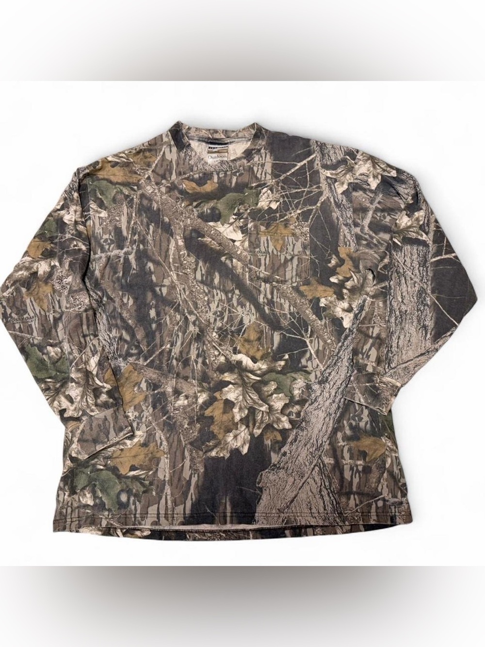 Jerzees Mossy Oak Outdoor Camouflage Long-Sleeve Pocket Shirt Men’s Large